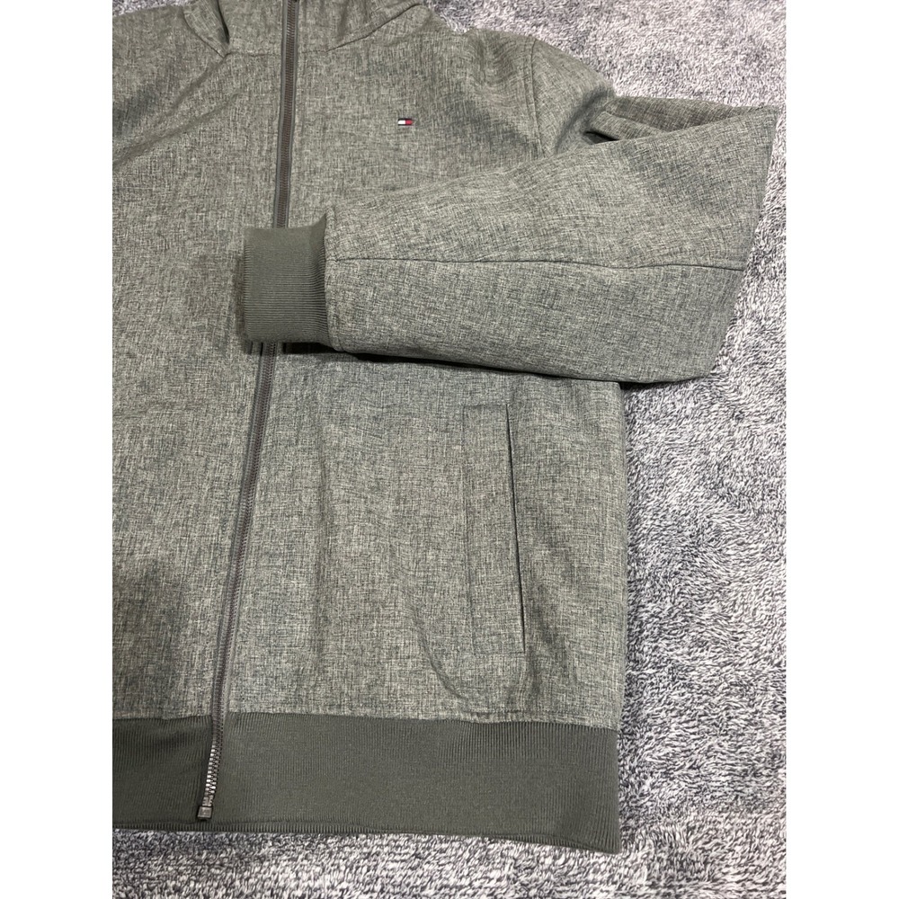 Tommy Hilfiger Mens Softshell Hooded Jacket Grey Full Zip Size Medium - Picture 6 of 15